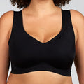 The Only Bra V-Neck Lift Bra worn on model, front view on a white background.