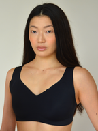 The Only Bra V-Neck Lift Bra in Black, front view on a white background.